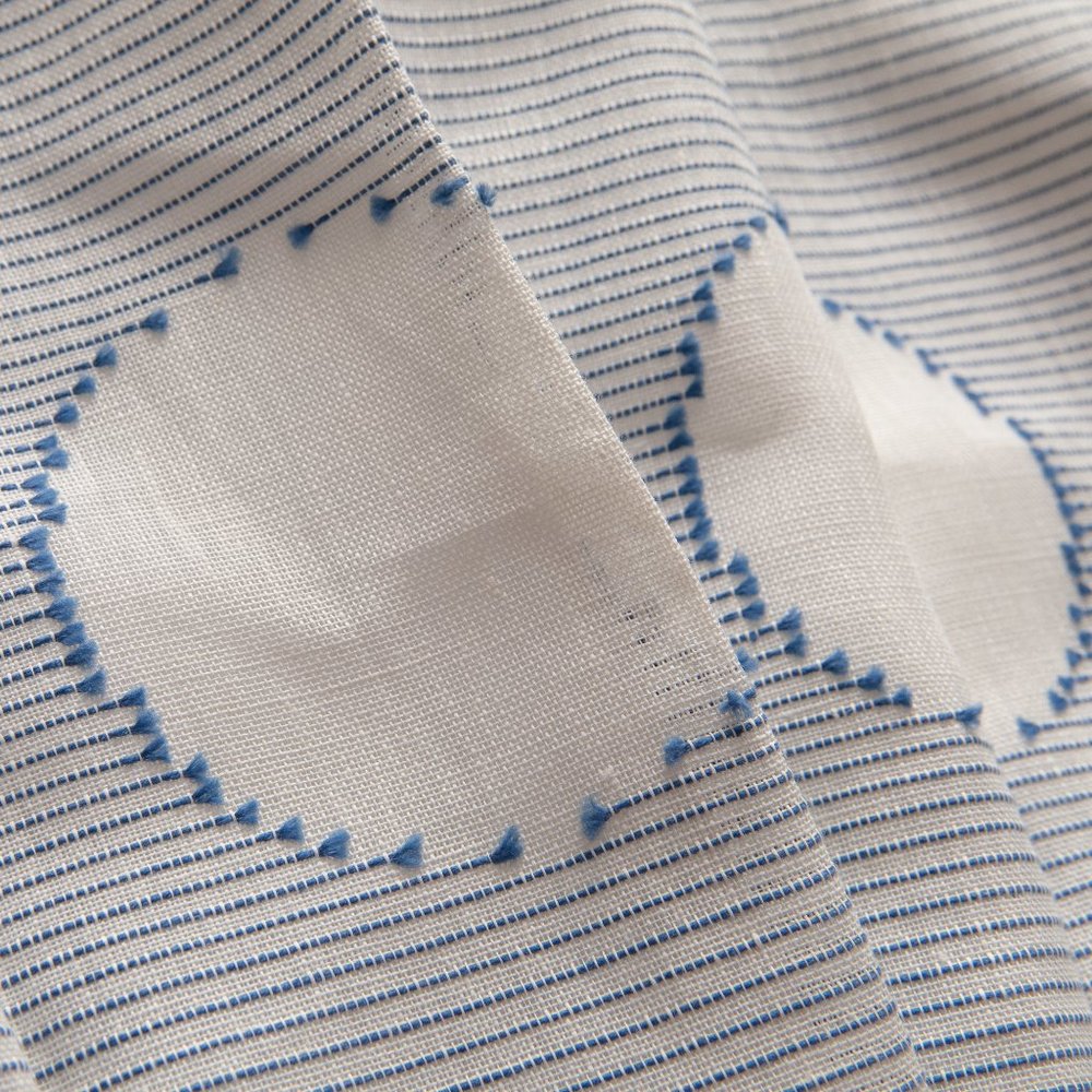 2 Pinch Pleated Curtain Panels Drapes Polka Dot Pattern w Hooks 27x41 Blue White - Picture 6 of 10